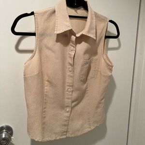 Vintage Guess Beige Seersucker Sz. M